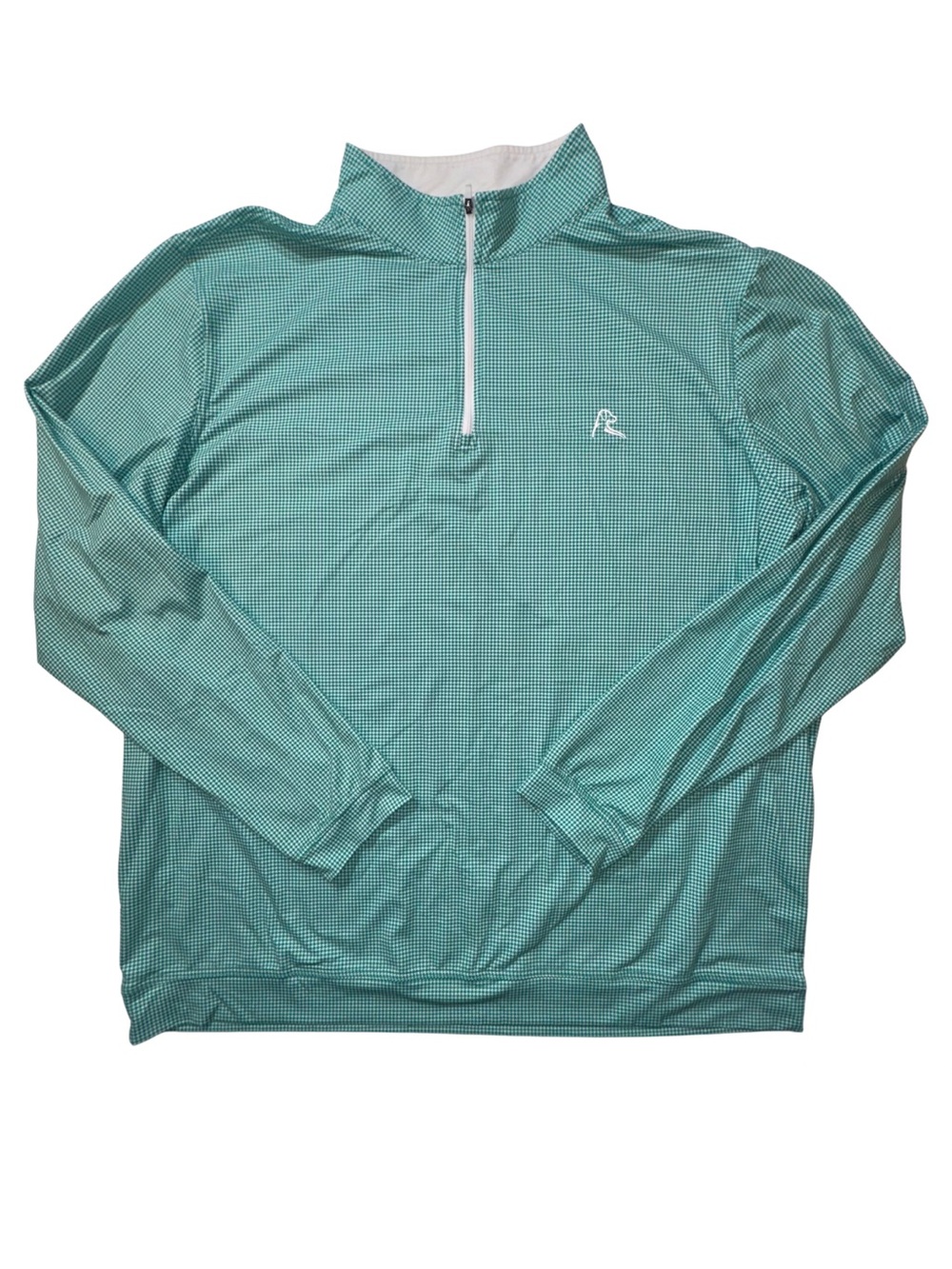 Rhoback Men’s XXL Green Houndstooth Performance Golf Quarter Zip Pullover